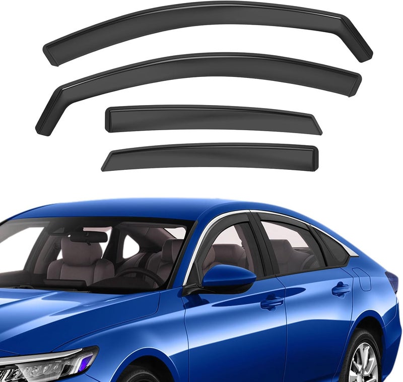 ACLONG in-Channel Rain Guards Compatible with Honda Accord 2018 2019 2020 2021 2022 2023, Black Window Deflectors Window Visor Side Shatterproof Sun Visor, 4-Pieces Set - Image 1